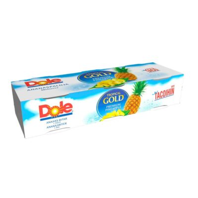 Dole Tropical Gold pizzaan ja tacoihin sopivia pieniä ananaspaloja omassa mehussa 3x227g/139g