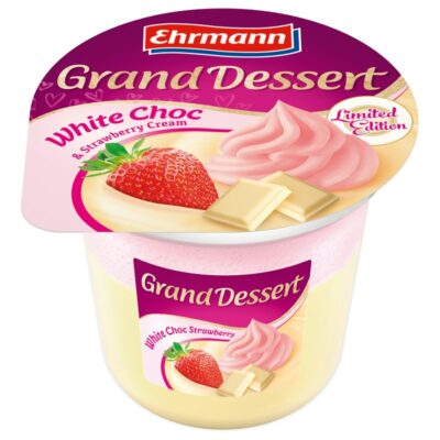 Ehrmann Grand Dessert 190g valkosuklaa-mansikka