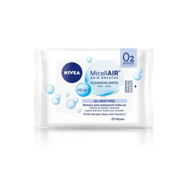 NIVEA 25kpl Daily Essentials 3-in-1 Micellar Cleansing Wipes puhdistusliinat