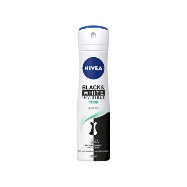 NIVEA 150ml Invisible For Black & White Fresh Deo Spray -antiperspirantti