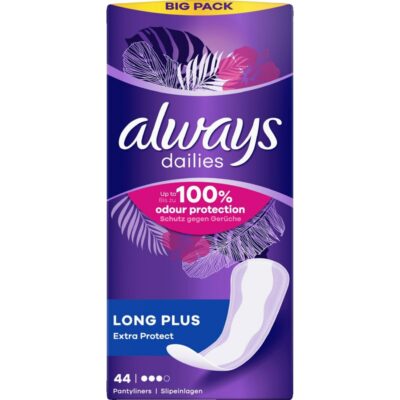 Always pikkuhousunsuoja Extra Protect Long Plus 44 kpl