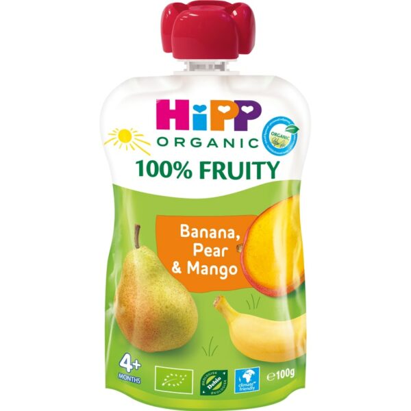 HiPP HiPPiS Luomu Banaania Päärynää ja Mangoa 100g 4kk