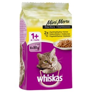 Whiskas Mini Menu 6x50g Siipikarjaa, kanaa, kalkkunaa, siipikarjaa