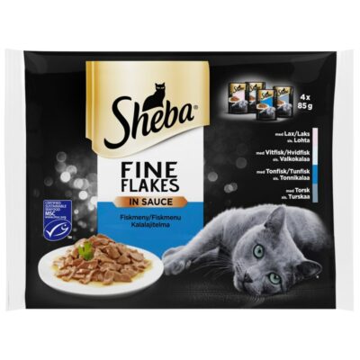 Sheba Fine Flakes kastikkeessa kalalajitelma 4x85g