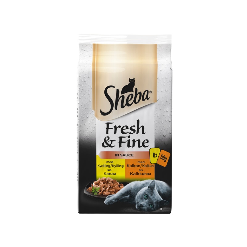 Sheba Fresh&Fine 6x50g Siipikarjalajitelma kastikkeessa