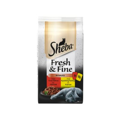 Sheba Fresh&Fine 6x50g Sekoitus härkää ja kanaa kastikkeessa