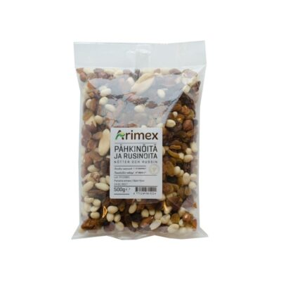 Arimex Pähkinöitä ja rusinoita 500g
