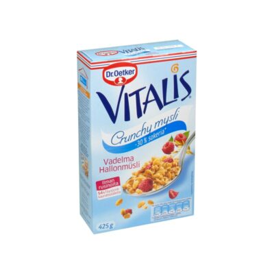 Vitalis Crunchy 425g vadelma -30% sokeria