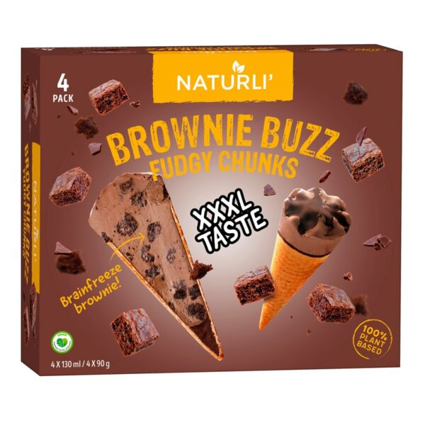 Naturli brownie buzz fudge 4x90g vegaanien