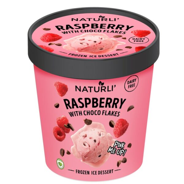 Naturli jäätelö raspberry choco 500ml vegaaninen