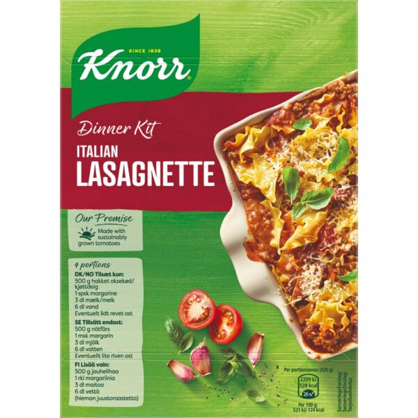 Knorr Lasagnette ateria-ainekset 273 g