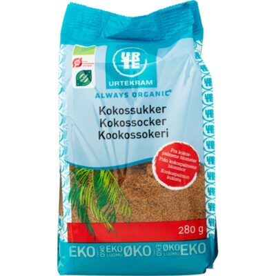 Urtekram kookossokeri 280 g luomu