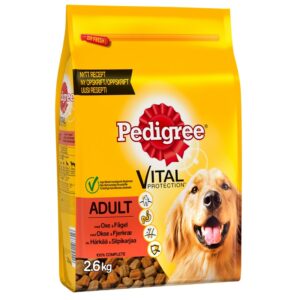 Pedigree 2,6kg Adult Häränlihaa ja Siipikarjaa