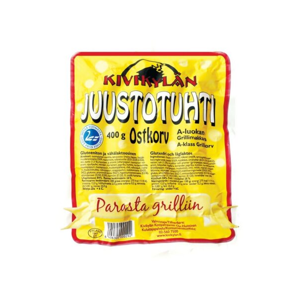 Kivikylän juustotuhti grillimakkara 400 g