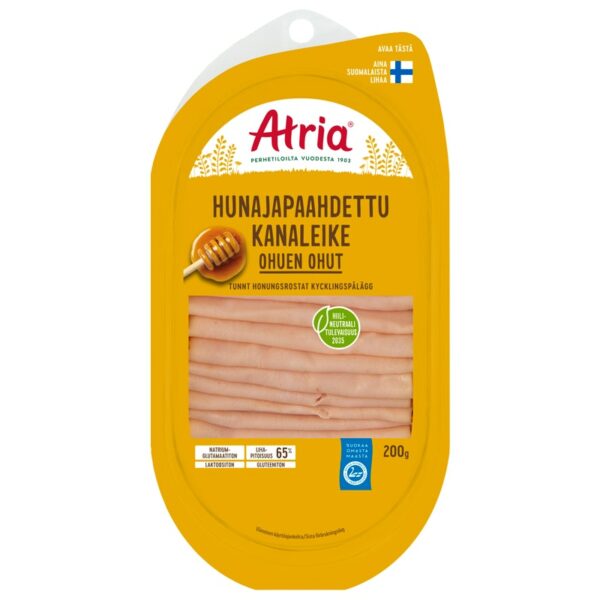 Atria ohuen ohut hunajapaahdettu kanaleike 200g