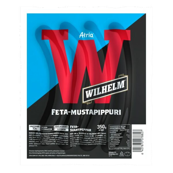 Atria Wilhelm feta-mustapippuri grillimakkara 350g