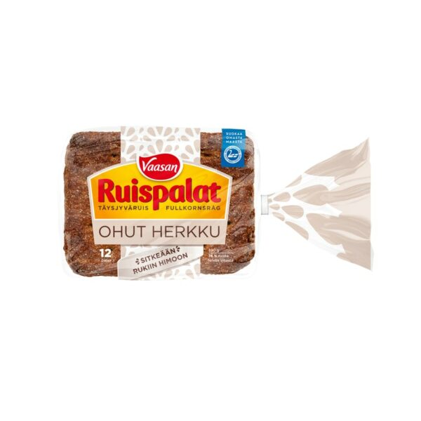 Vaasan Ruispalat Ohut Herkku 12kpl /390g täysjyväruisleipä