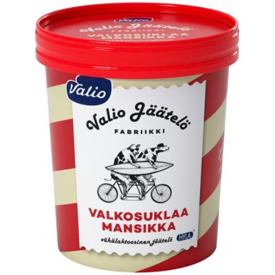 Valio jäätelö 480 ml valkosuklaa-mansikka HYLA