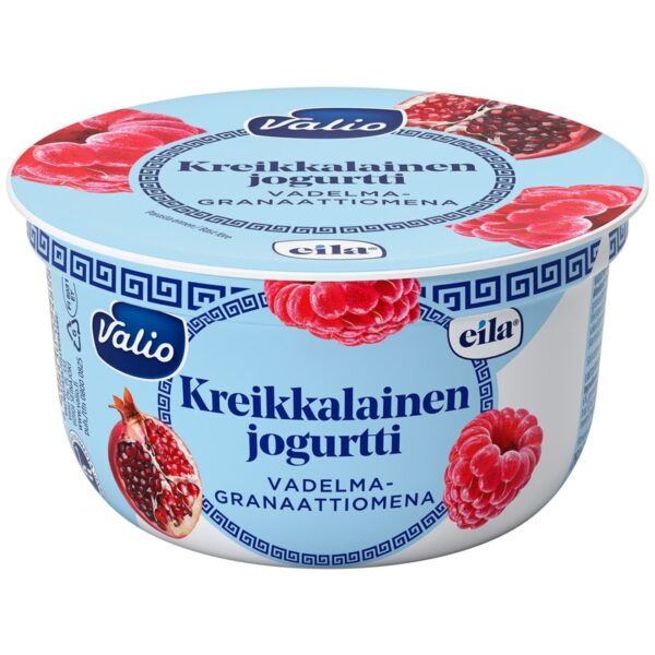 Valio kreikkalainen jogurtti 150g vadelma-granaattiomena laktoositon