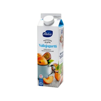Valiojogurtti 1kg persikka-passiohedelmä rasvaton laktoositon