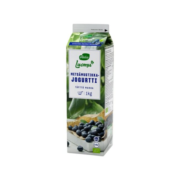 Valio Luomu jogurtti 1kg metsämustikka laktoositon