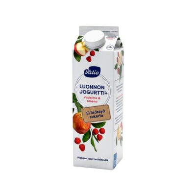 Valio Luonnonjogurtti+ 1kg vadelma&omena laktoositon