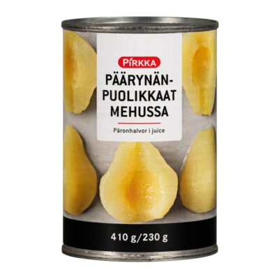 Pirkka päärynänpuolikkaat mehussa 410g/230g