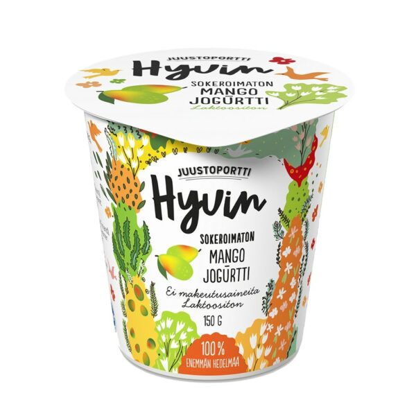 Juustoportti Hyvin sokeroimaton jogurtti 150 g mango laktoositon
