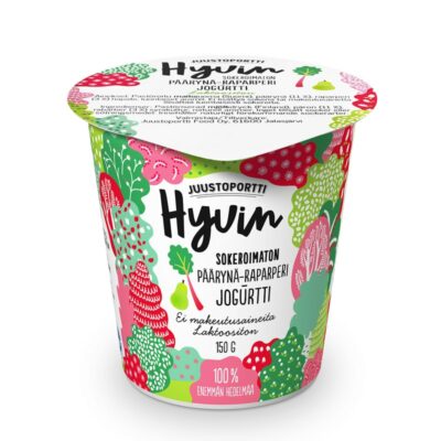 Juustoportti Hyvin sokeroimaton jogurtti 150 g päärynä-raparperi laktoositon