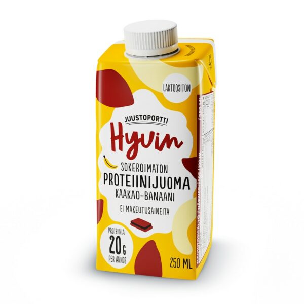 Juustoportti Hyvin sokeroimaton proteiinijuoma 250ml kaakao-banaani laktoositon