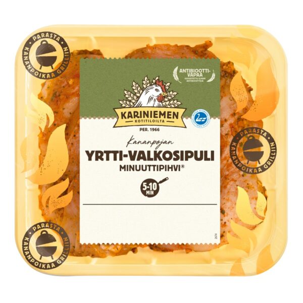 Kariniemen kananpojan minuuttipihvi yrtti-valkosipuli 350g