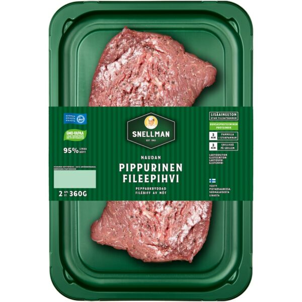 Snellman naudan pippurinen fileepihvi 2kpl/360g