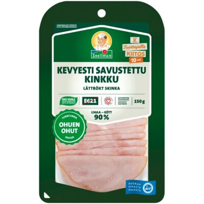 Snellman Kevyesti savustettu kinkku ohuen ohut 150g