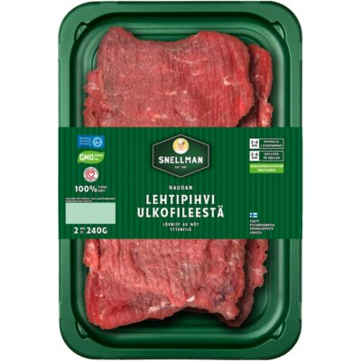 Snellman Naudan lehtipihvi ulkofileestä 2 kpl 240g