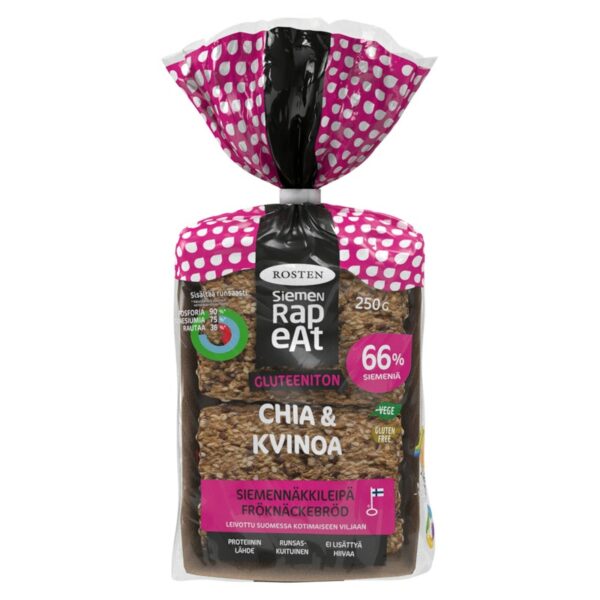Rosten siemennäkkäri 210g chia-kvinoa gluteeniton