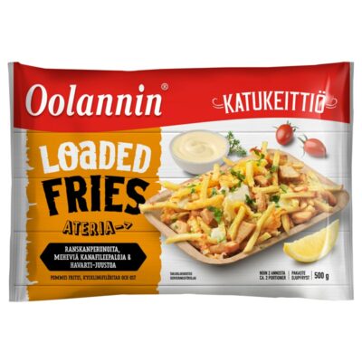 Oolannin Katukeittiö loaded fries juustoinen kana-ateria 500g pakaste