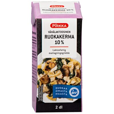 Pirkka vähälaktoosinen ruokakerma 10% 2dl UHT