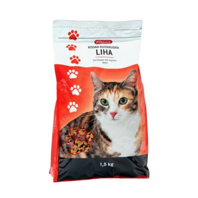 Pirkka kissan kuivaruoka liha 1