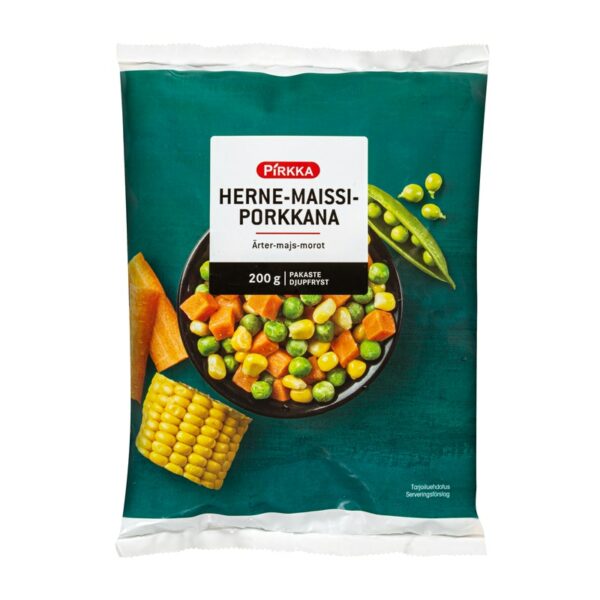 Pirkka herne-maissi-porkkana 200 g pakaste