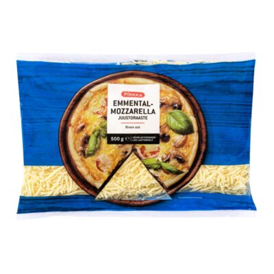 Pirkka emmental-mozzarella juustoraaste 500g vähälaktoosinen