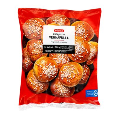 Pirkka esipaistettu vehnäpulla 14kpl/700g pakaste