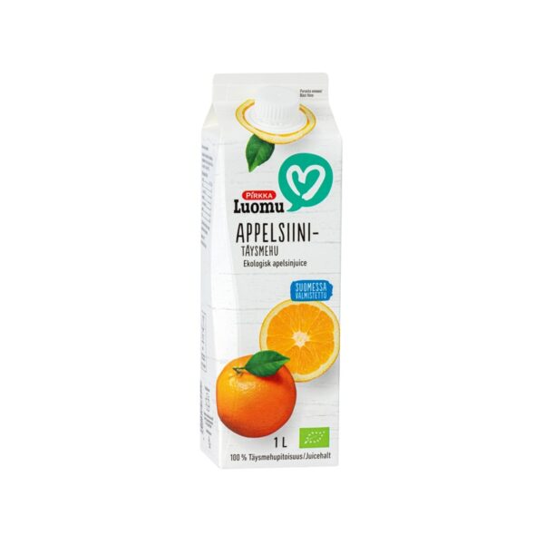 Pirkka Luomu appelsiinitäysmehu 1 l