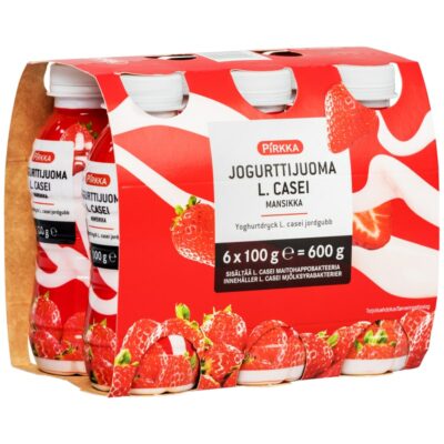 Pirkka jogurttijuoma L. casei mansikka 6x100g