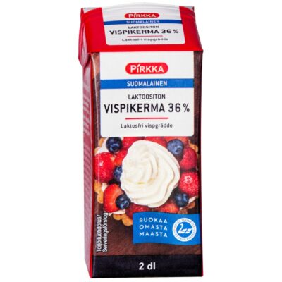 Pirkka laktoositon vispikerma 36% 2dl UHT