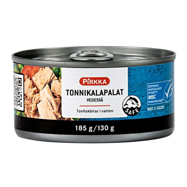 Pirkka tonnikalapalat vedessä 185g/130g MSC