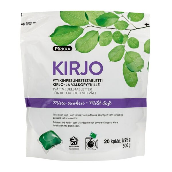 Pirkka Kirjo pyykinpesunestetabletti 20 kpl/ 500 g