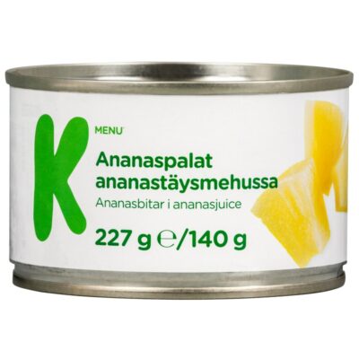 K-Menu ananaspalat ananastäysmehussa 227g/140g