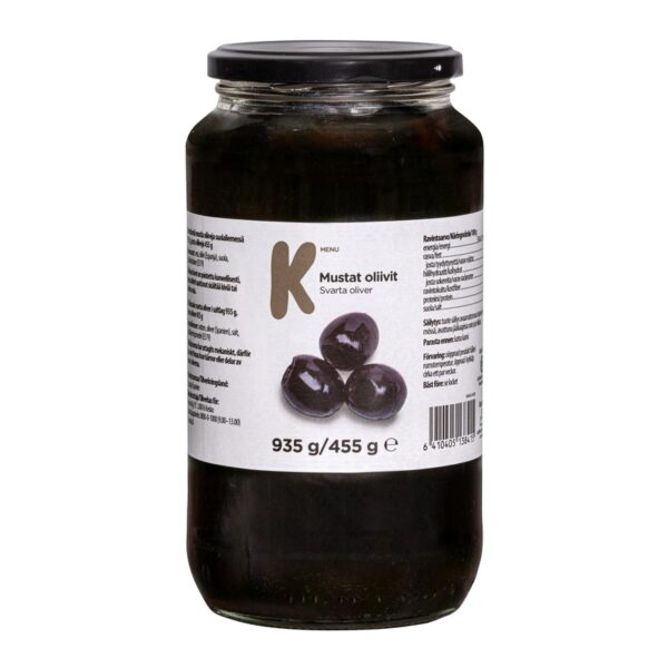 K-Menu mustat oliivit 935g/455g