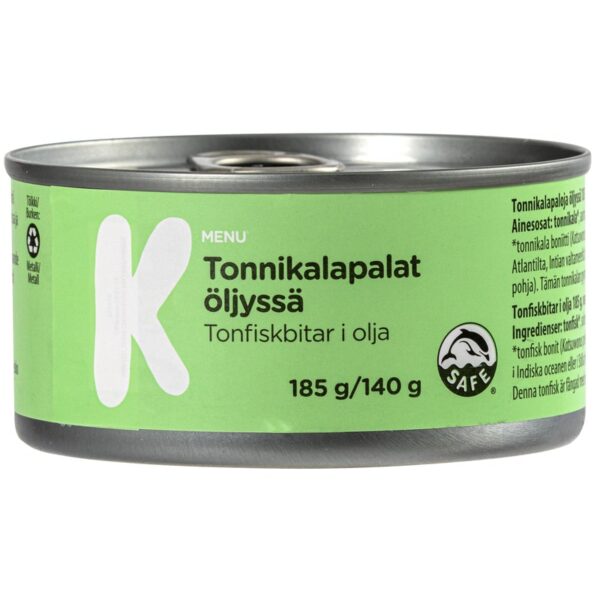 K-Menu tonnikalapalat öljyssä 185g/140g