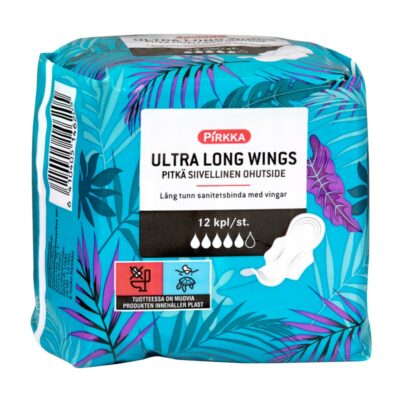 Pirkka Ultra Long Wings pitkä siivellinen ohutside 12kpl